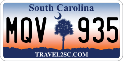 SC license plate MQV935