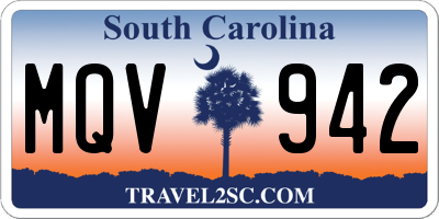 SC license plate MQV942