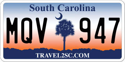 SC license plate MQV947