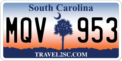 SC license plate MQV953