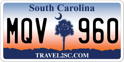 SC license plate MQV960