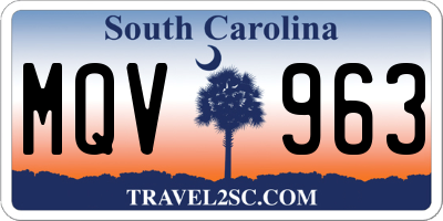 SC license plate MQV963