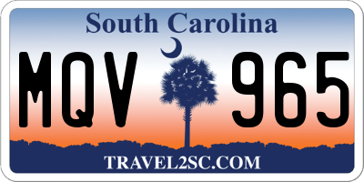 SC license plate MQV965