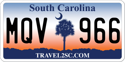 SC license plate MQV966