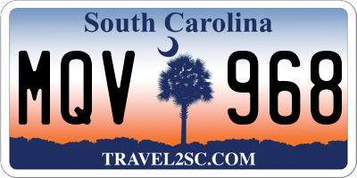 SC license plate MQV968