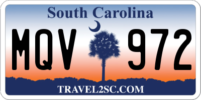 SC license plate MQV972