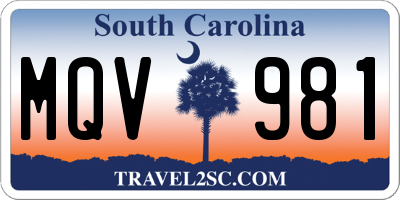 SC license plate MQV981