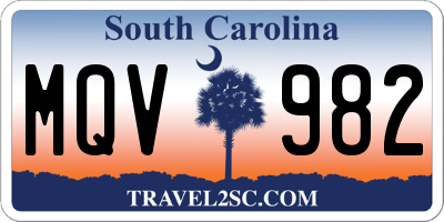 SC license plate MQV982