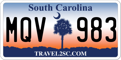 SC license plate MQV983