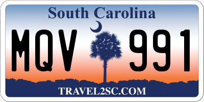 SC license plate MQV991