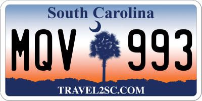 SC license plate MQV993