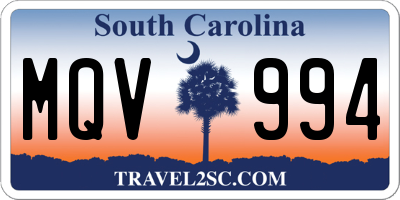 SC license plate MQV994