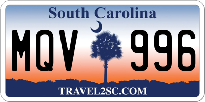 SC license plate MQV996