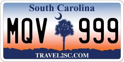 SC license plate MQV999