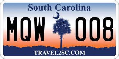 SC license plate MQW008