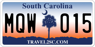 SC license plate MQW015
