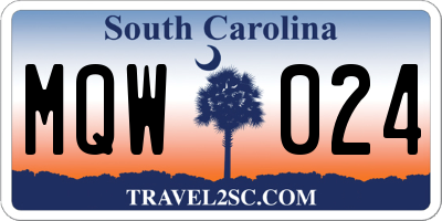 SC license plate MQW024