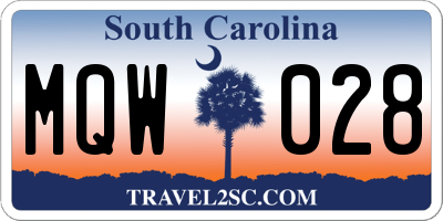 SC license plate MQW028