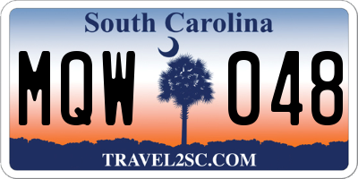 SC license plate MQW048