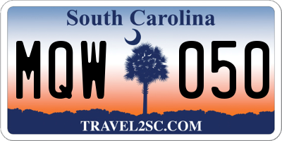 SC license plate MQW050
