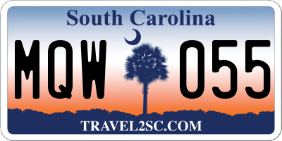 SC license plate MQW055