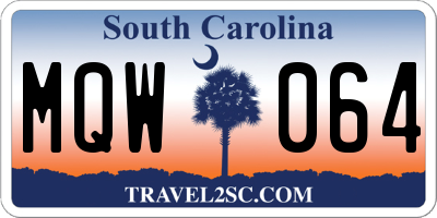 SC license plate MQW064