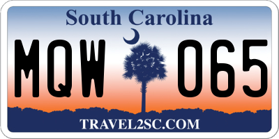 SC license plate MQW065