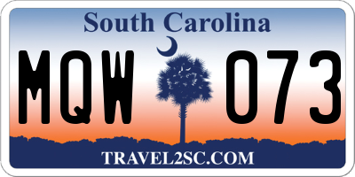 SC license plate MQW073