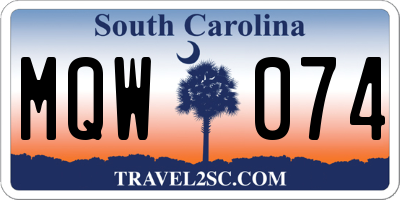 SC license plate MQW074