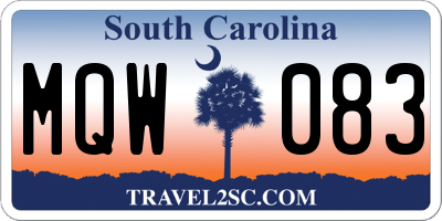 SC license plate MQW083
