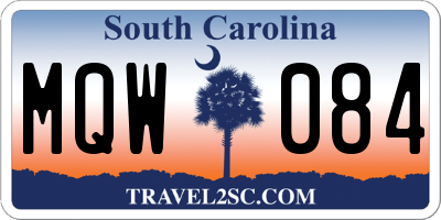 SC license plate MQW084