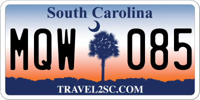 SC license plate MQW085