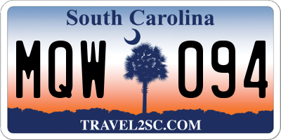 SC license plate MQW094