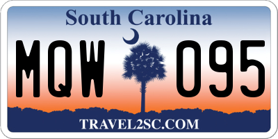SC license plate MQW095