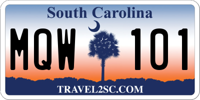 SC license plate MQW101