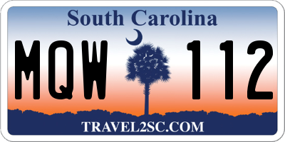 SC license plate MQW112