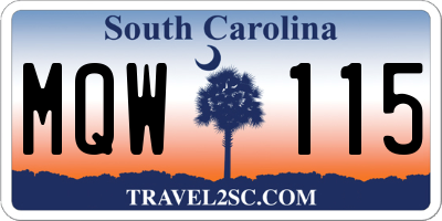 SC license plate MQW115