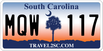 SC license plate MQW117
