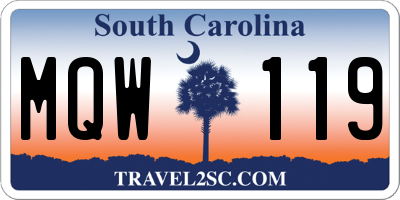 SC license plate MQW119