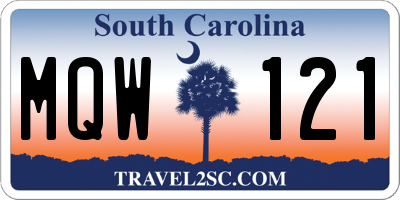SC license plate MQW121