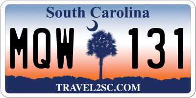 SC license plate MQW131