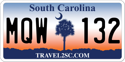 SC license plate MQW132