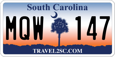 SC license plate MQW147