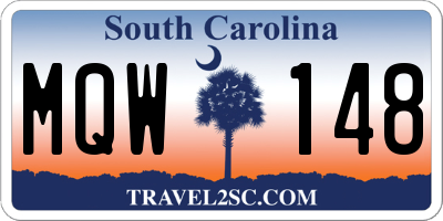SC license plate MQW148