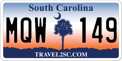 SC license plate MQW149