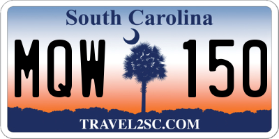 SC license plate MQW150