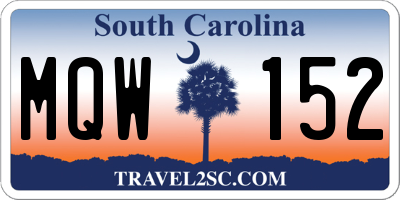SC license plate MQW152