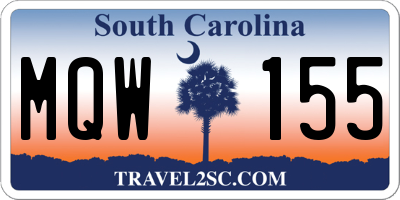 SC license plate MQW155