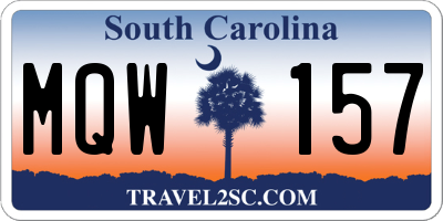 SC license plate MQW157