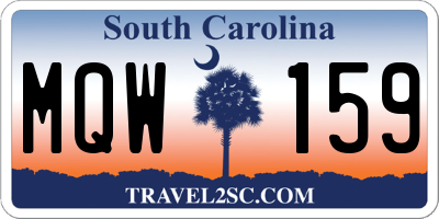 SC license plate MQW159